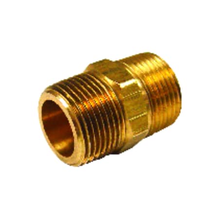 1/2 In. MPT X 3/8 In. D MPT Brass Reducing Hex Nipple